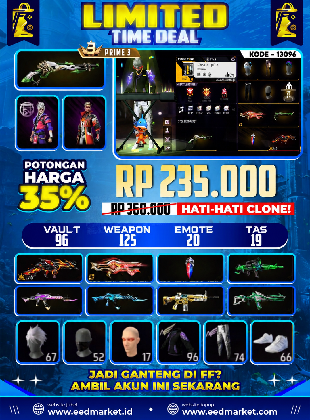 PRIME 3 SG LUMUT THOMSON EVO LEVEL 6 CELANA ANGEL MERAH PUTIH DANG UNGU RAMBUT KAKASHI PUTIH EMOT KURSI