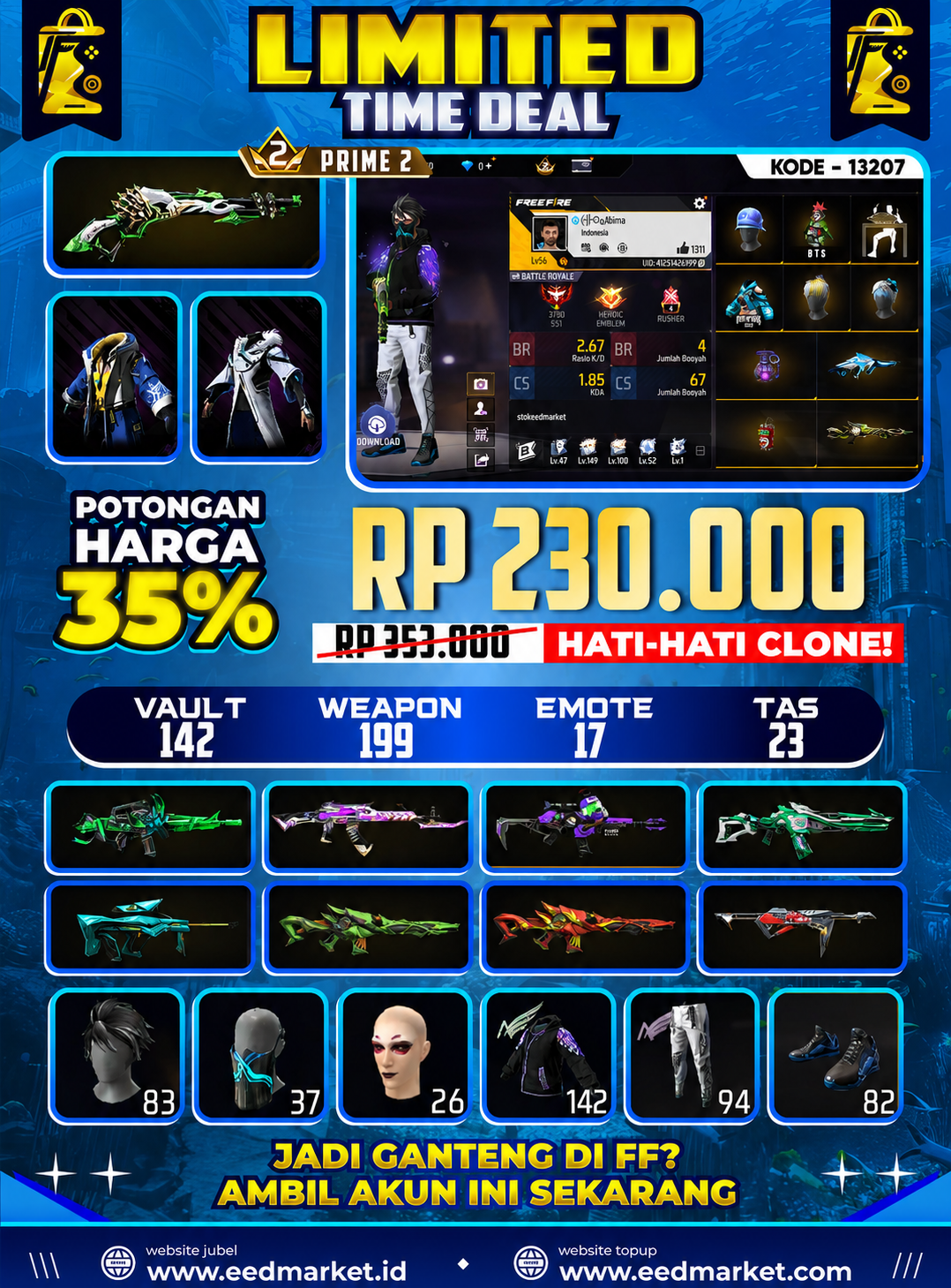 SG LUMUT, CELANA ANGEL PUTIH VAULT 142 PRIME 2