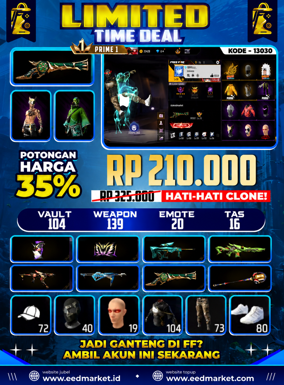 PRIME 3 SG TEROMPET SKYWING KURAMA BUNDLE JIRAYA BUNDLE PENJARA OREN