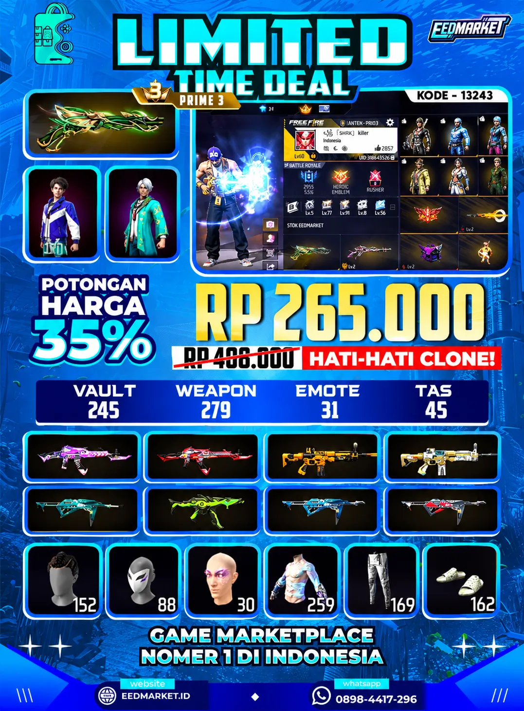 Sg Lumut Matel Evo Famas Level 2 Evo Mp40 Cobra Level 2 Vault 259 Prime 3