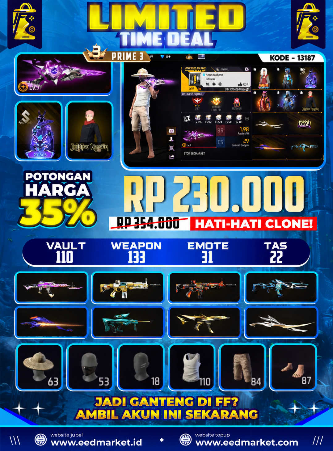 SG EVO MAX TOPI JERAMI VAULT 110 PRIME 3