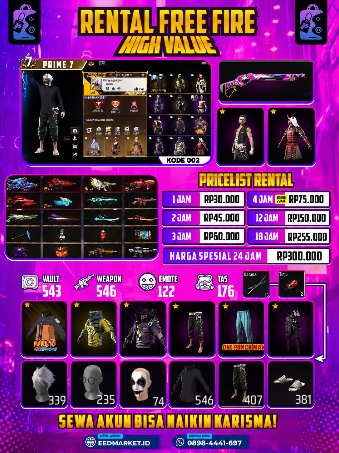 FF 002 - SG RAPPER MAX 5 F JOKER CELANA ANGEL MERAH