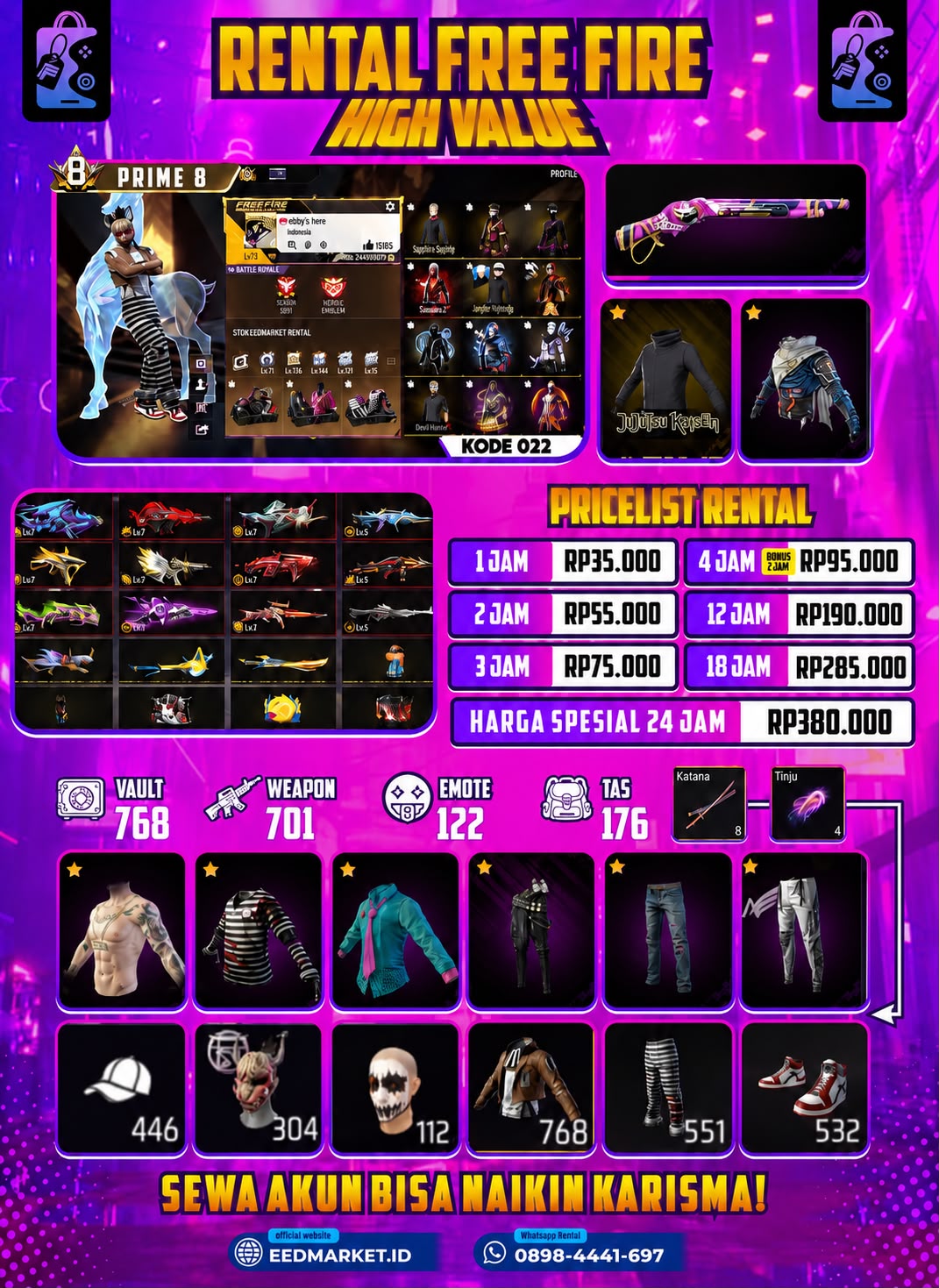 FF 022 - S1 S2 SG RAPPER MAX 8 CELANA PENJARA